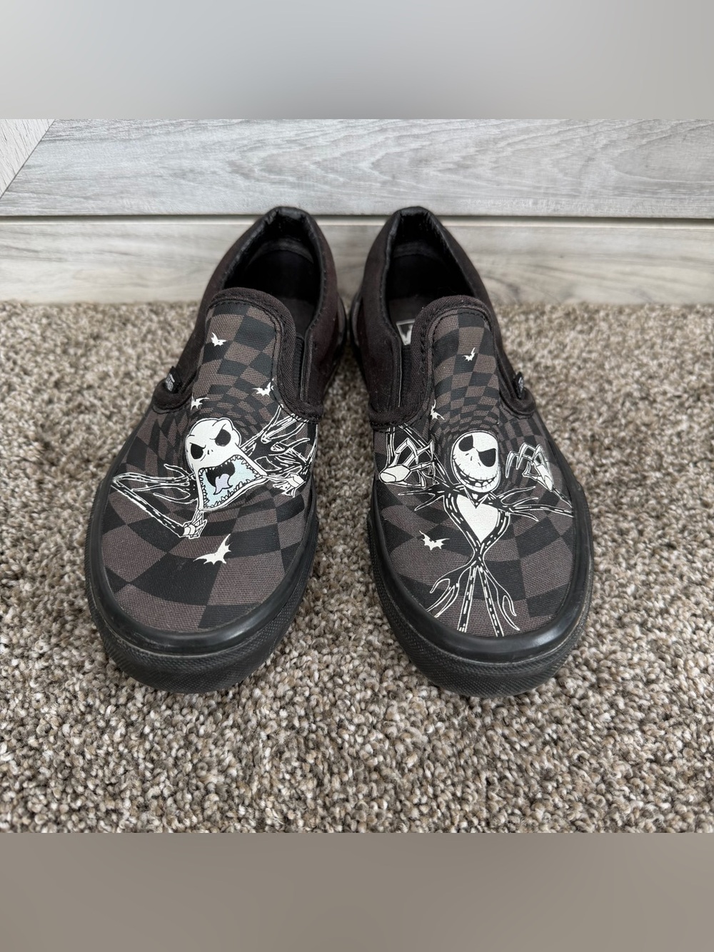 The Nightmare Before Christmas Kids' Slip-On Skate Shoes Glow in Dark 13.5